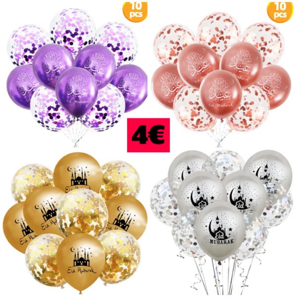 Ballons eid mubarak X10