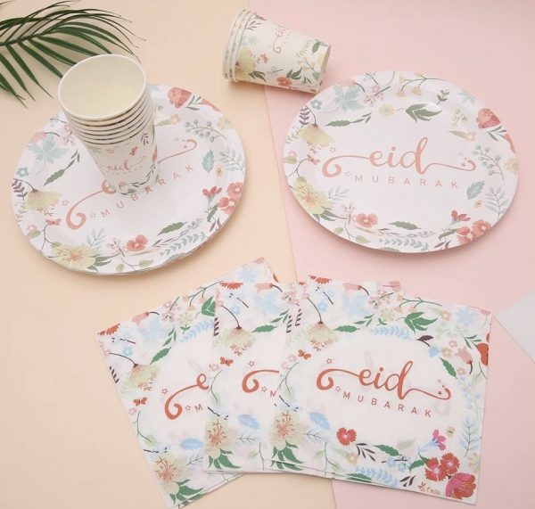 Set couvert eid mubarak fleuri
